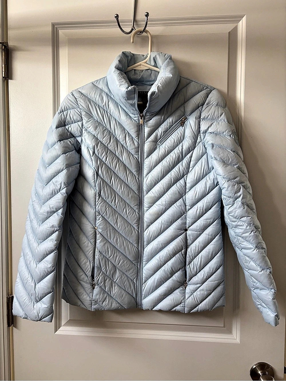 Lauren Ralph Lauren Quilted Puffer Jacket in Blue Size Small Like New